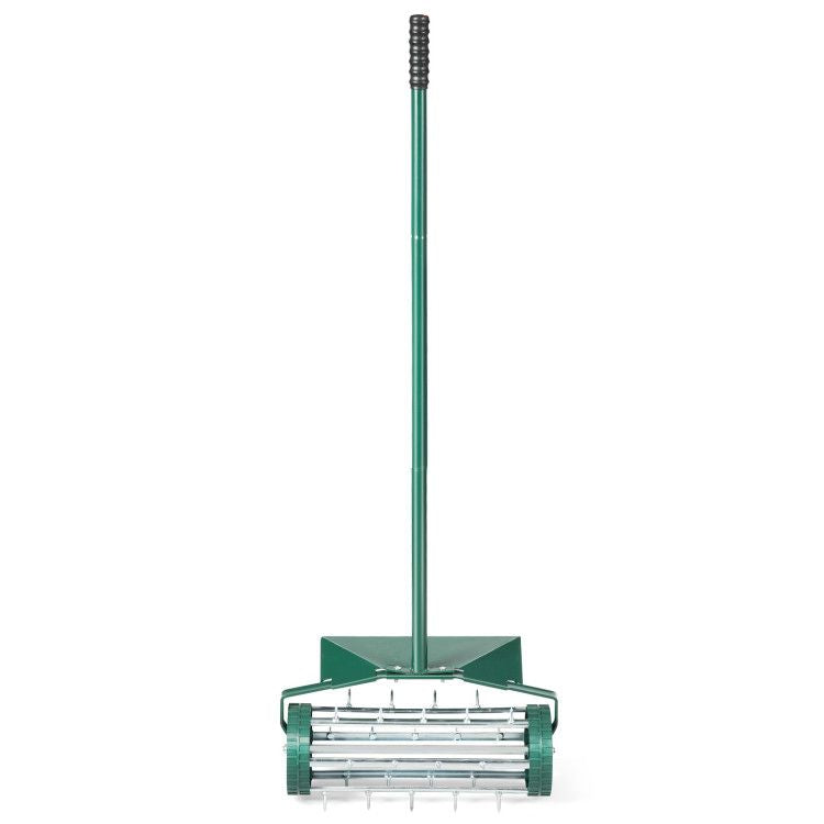 18 Rolling Lawn Aerator with Splash-Proof Fender for Garden