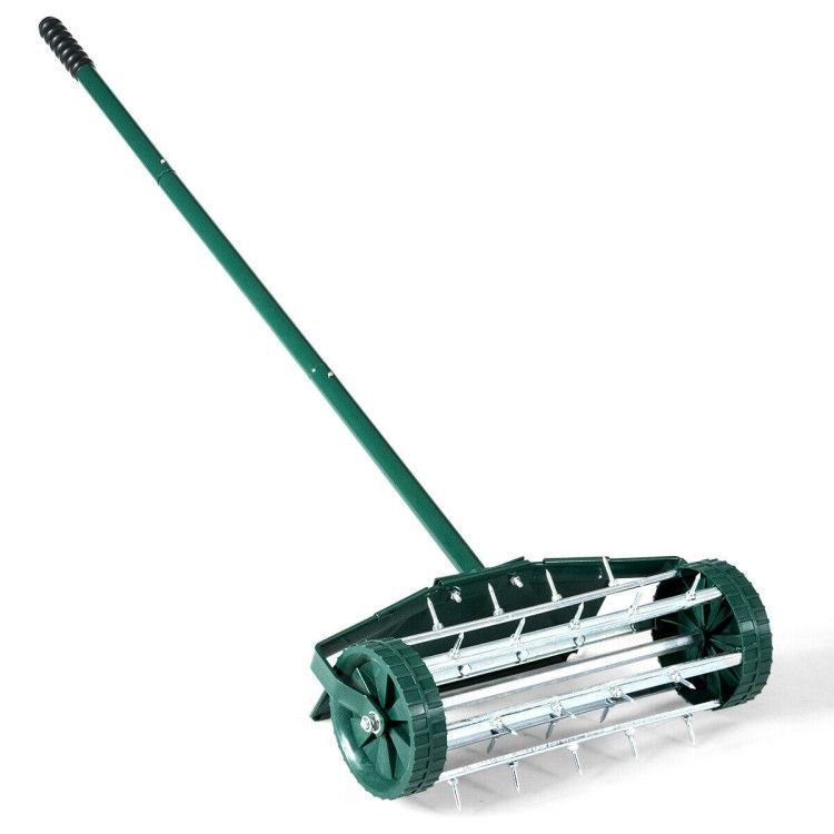 18 Rolling Lawn Aerator with Splash-Proof Fender for Garden