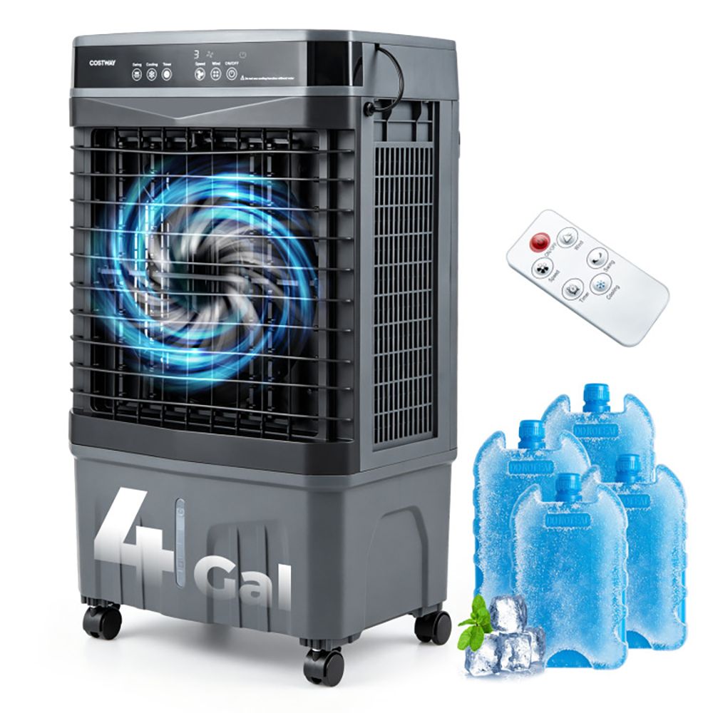 Mobile Evaporative Air Cooler with Remote and Three Operating Functions