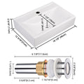 Compact Rectangle Bathroom Sink with Pop-Up Drain