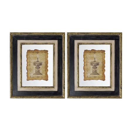 Lucian Antiqued Sculpture Print Wall Art Pair