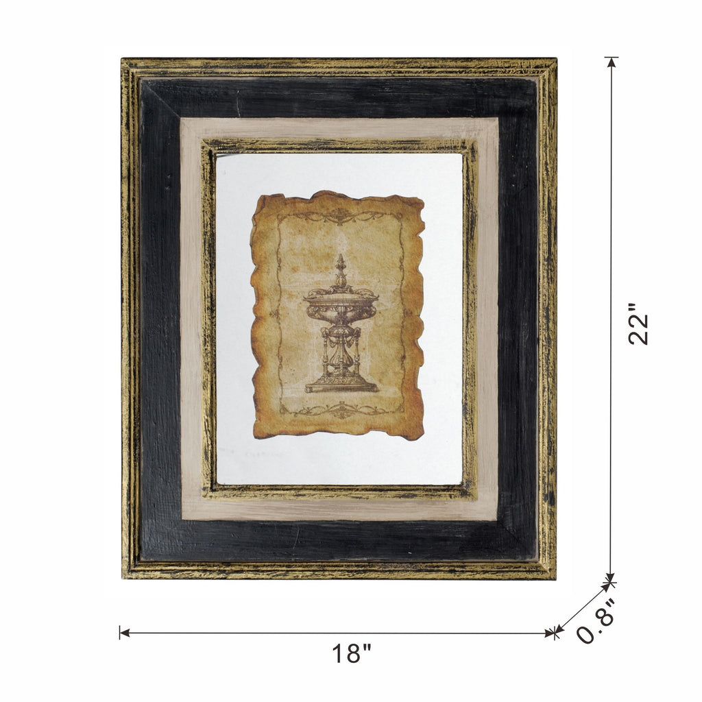 Lucian Antiqued Sculpture Print Wall Art Pair