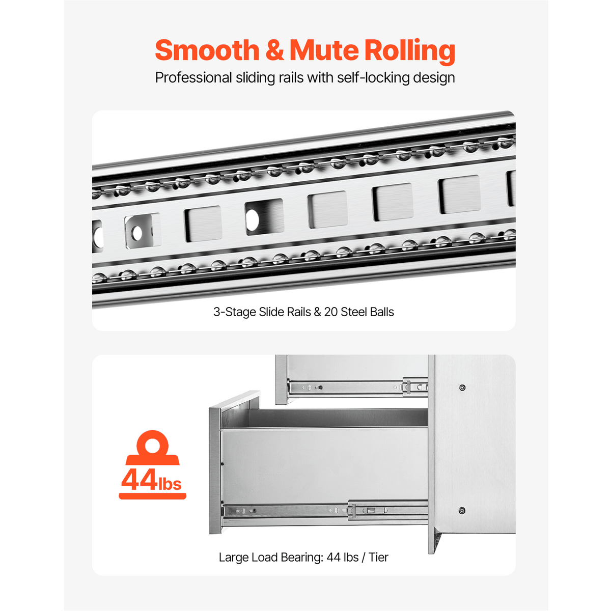 Premium Outdoor Kitchen Drawers with Smooth Sliding Rails