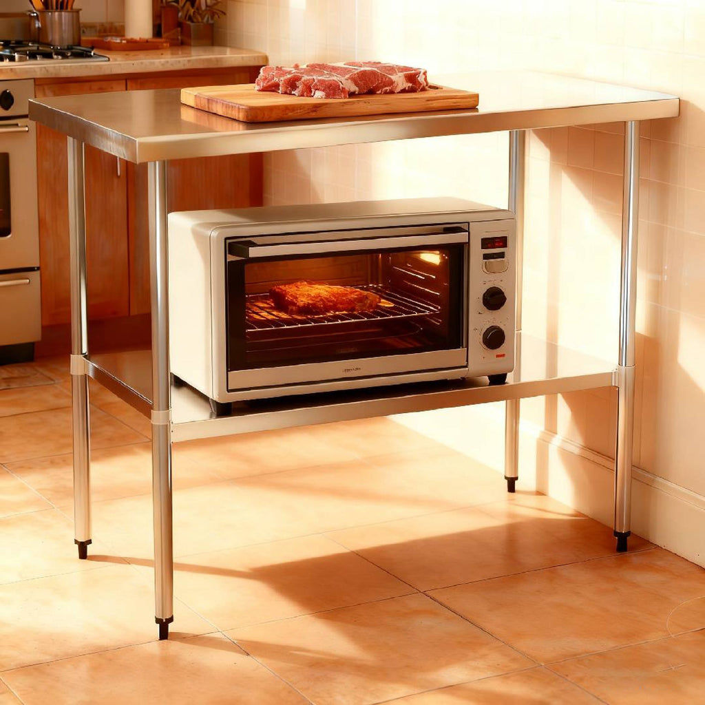 Stainless Steel Commercial Work Table with Undershelf for Tight Spaces