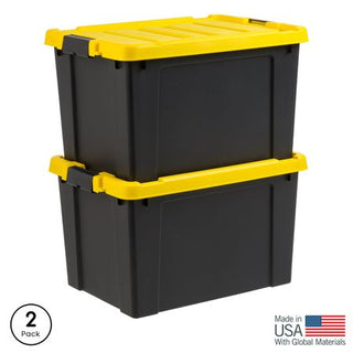 Stackable Latching Storage Bin Set with Carry Handles