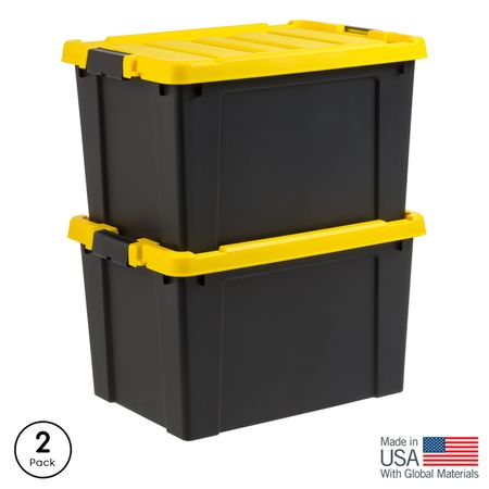 Stackable Latching Storage Bin Set with Carry Handles