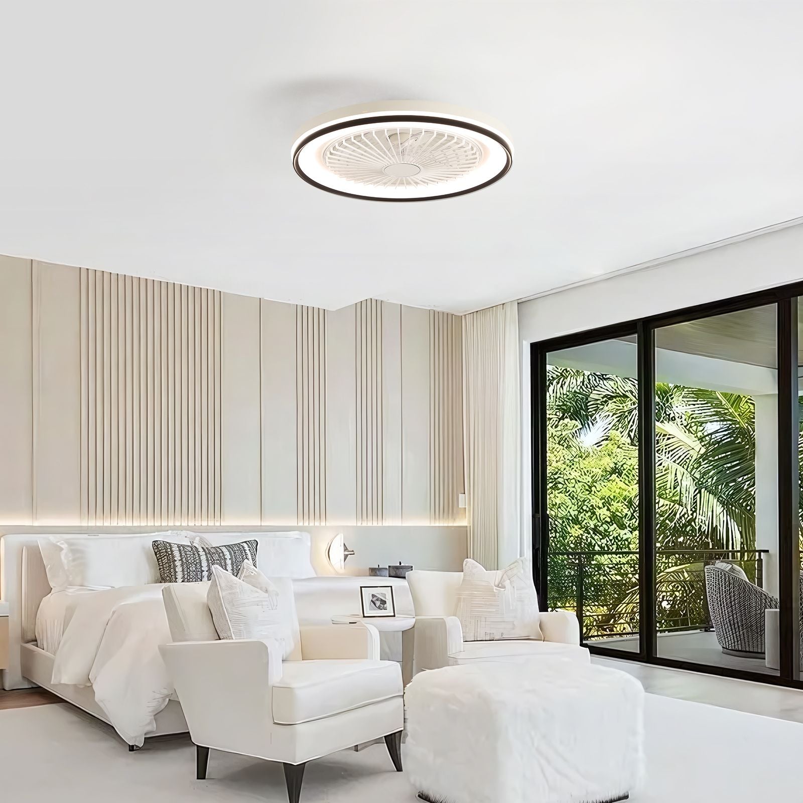 19 RGB Dimmable LED Ceiling Fan with Light, Bladeless, Remote Control