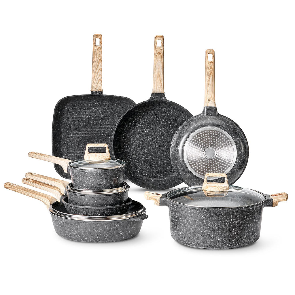 19-Piece Nonstick Cookware Set for Induction and All Stovetops