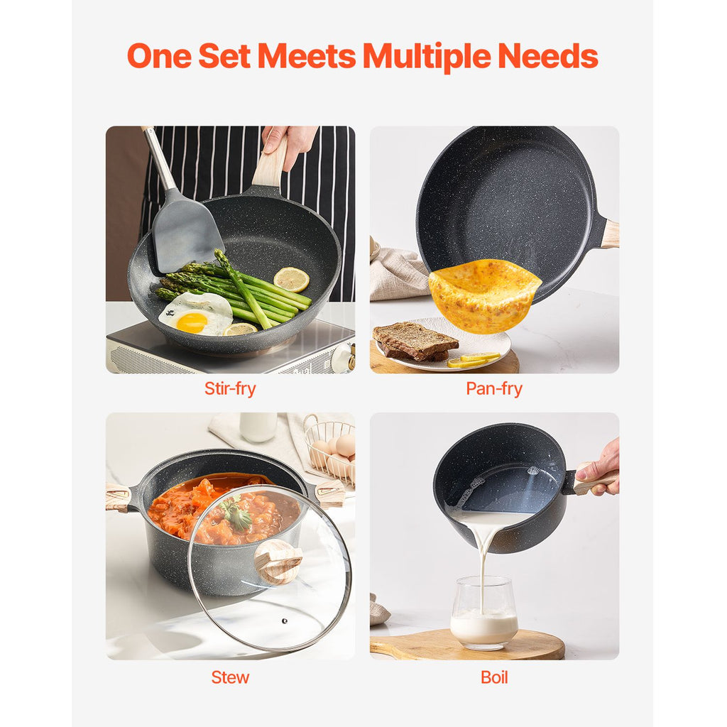 19-Piece Nonstick Cookware Set for Induction and All Stovetops