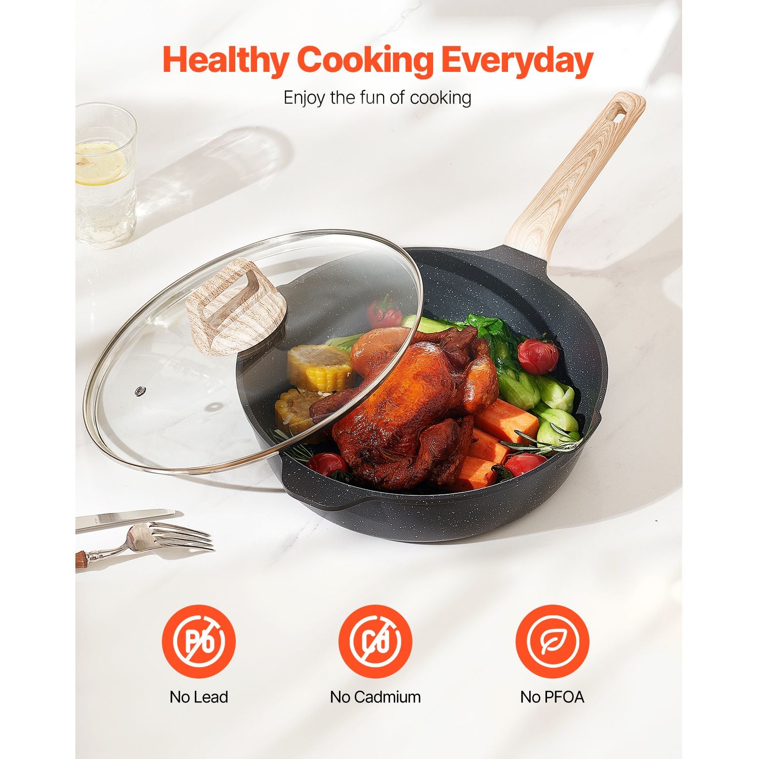 19-Piece Nonstick Cookware Set for Induction and All Stovetops