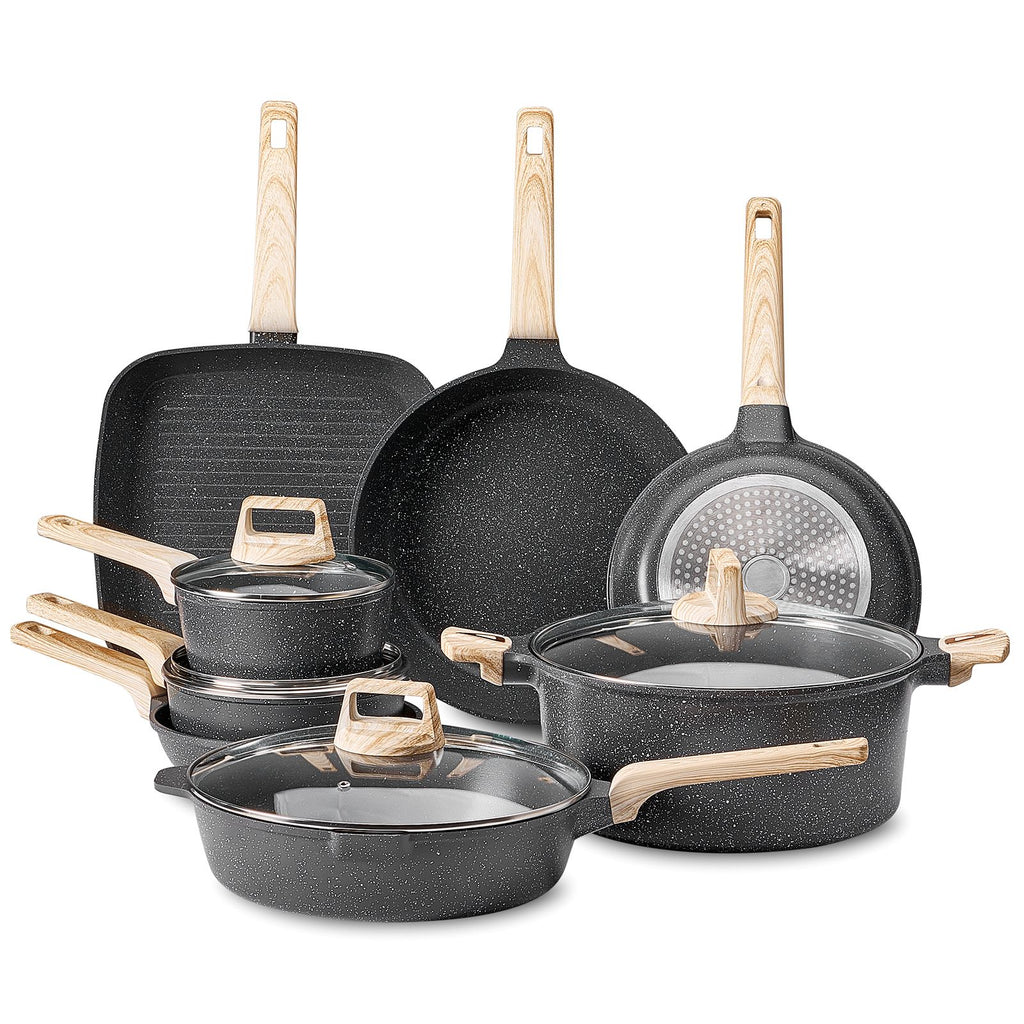 19-Piece Nonstick Cookware Set for Induction and All Stovetops