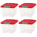 Stackable Clear Plastic Storage Bins with Secure Latching Lids – 4 Pack