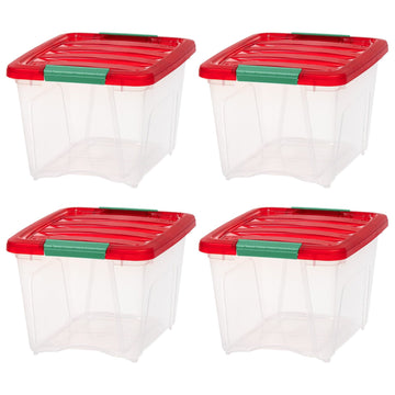 Stackable Clear Plastic Storage Bins with Secure Latching Lids – 4 Pack