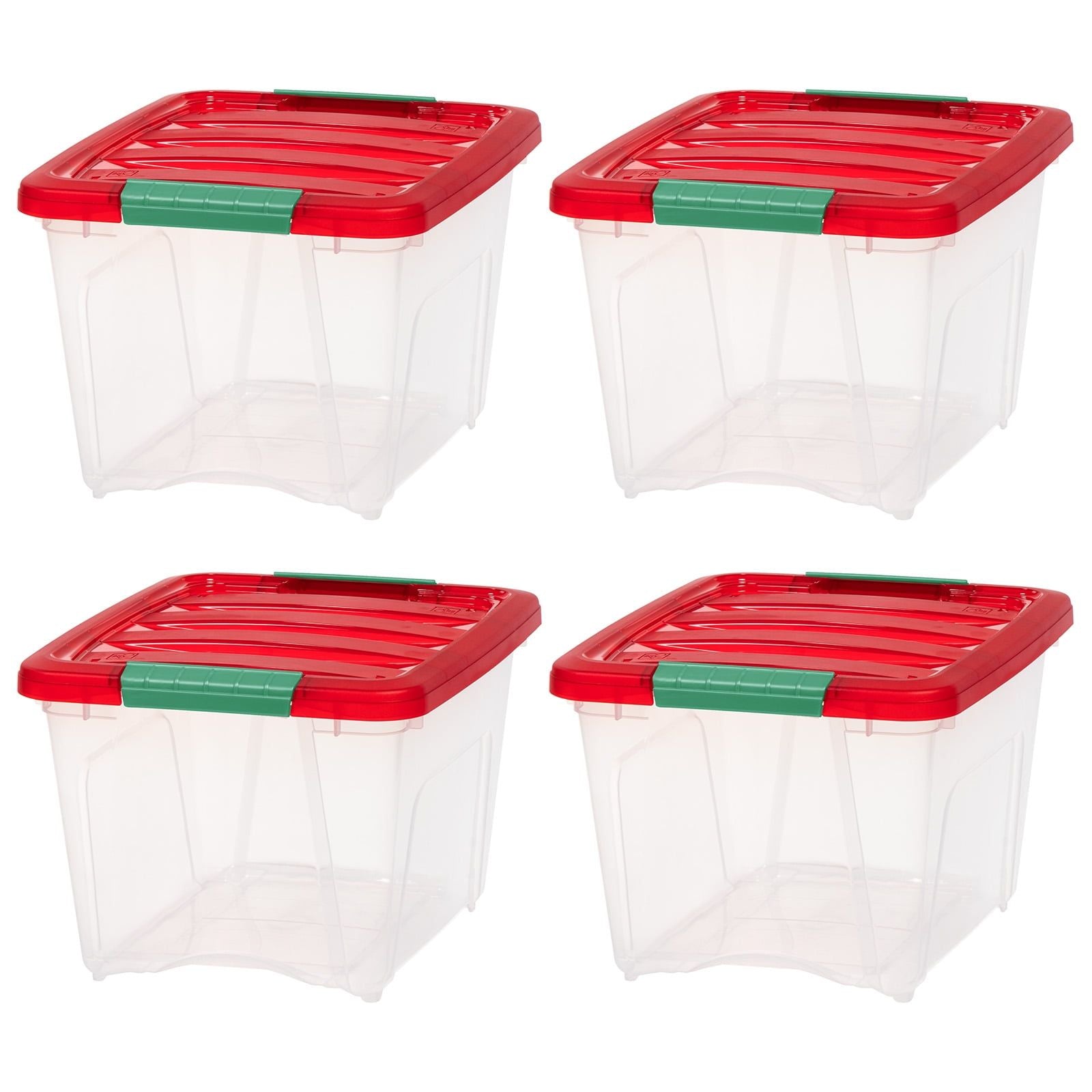 Stackable Clear Plastic Storage Bins with Secure Latching Lids – 4 Pack