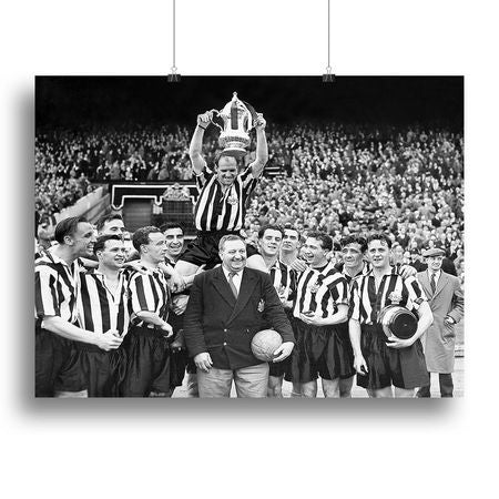 1955 FA Cup Final Newcastle United With The trophy Canvas Print or Poster