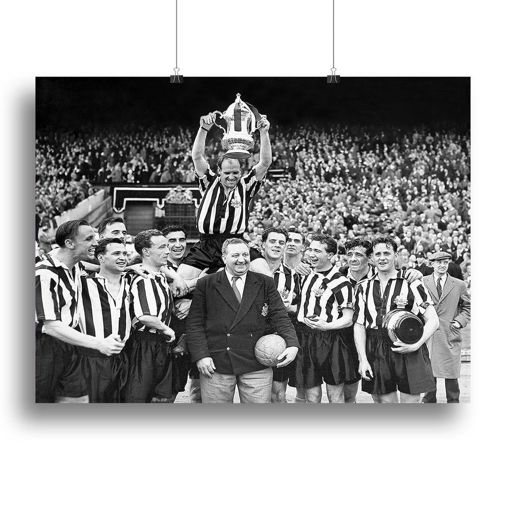 1955 FA Cup Final Newcastle United With The trophy Canvas Print or Poster