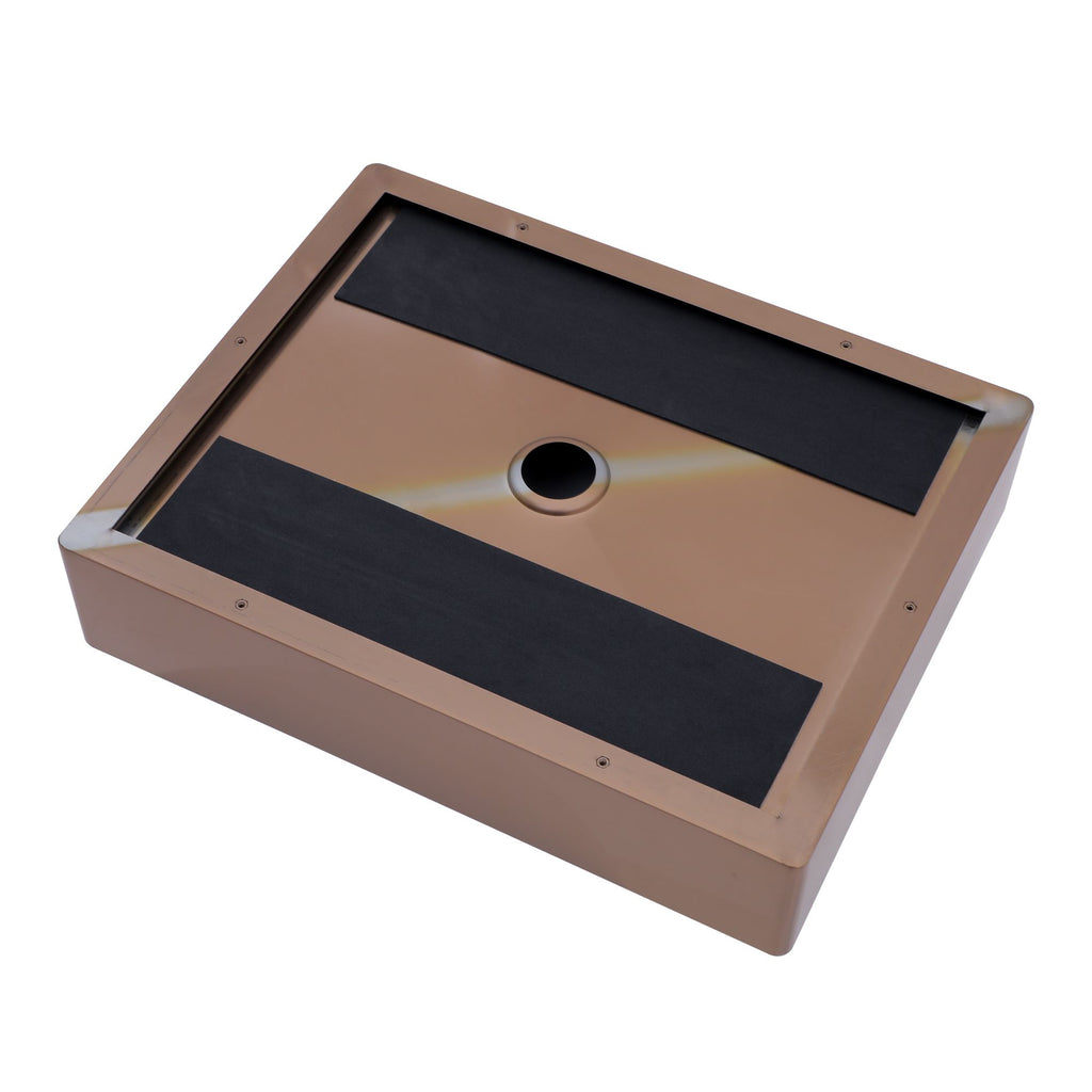 Rose Gold Rectangular Vessel Sink with Pop-Up Drain