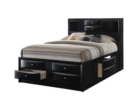 Contemporary Queen Captain's Storage Bed