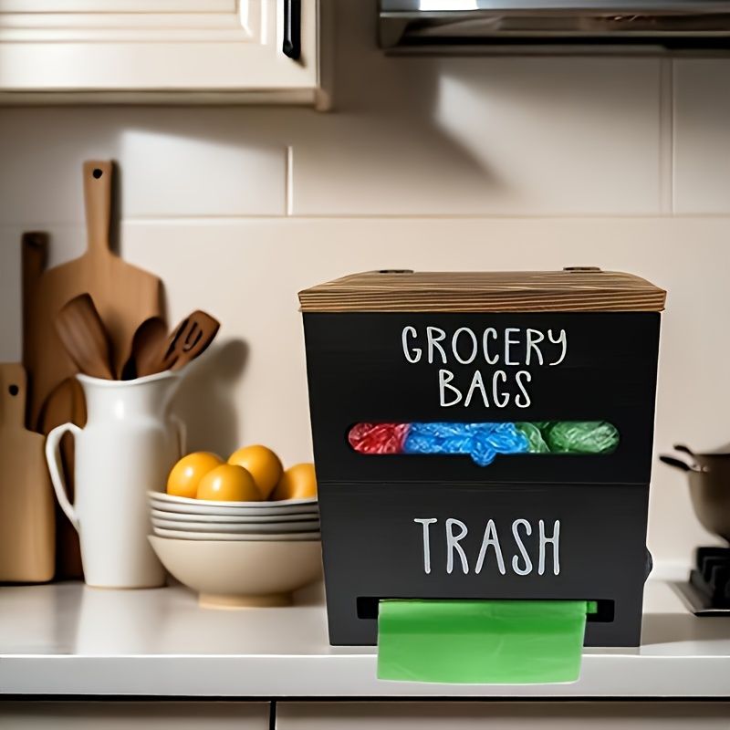 Wall-Mounted Garbage Bag Holder for Kitchen or Bathroom