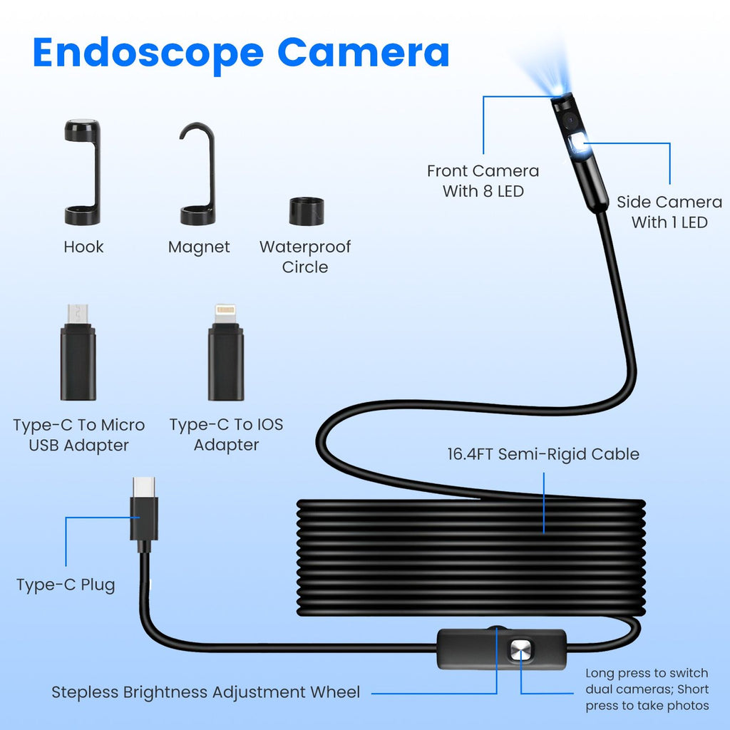 Dual-Lens Inspection Camera with App Control