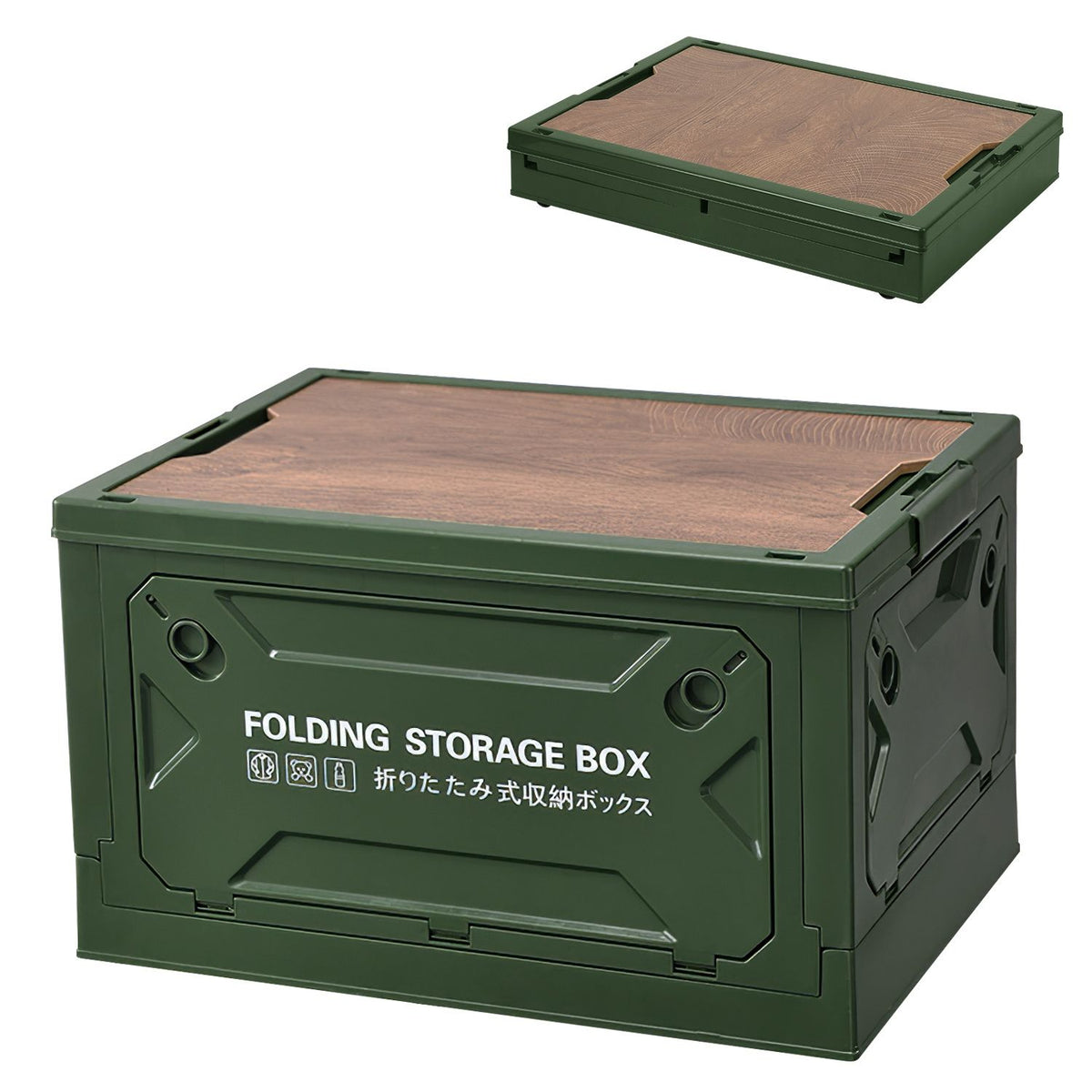 Collapsible Rolling Storage Bin with Multi-Door Access