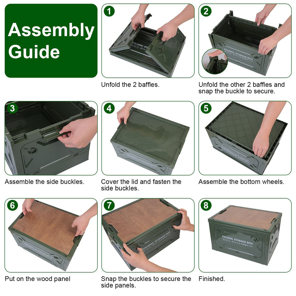 Collapsible Rolling Storage Bin with Multi-Door Access