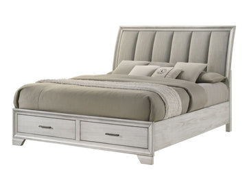 King Storage Platform Bed with Ultra-Plush Headboard and Drawers