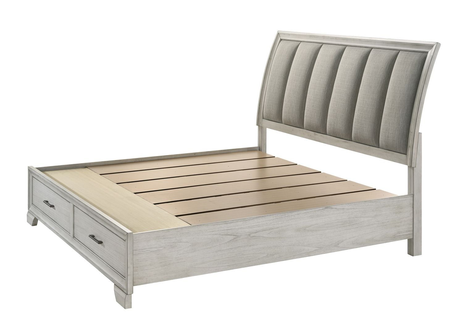 King Storage Platform Bed with Ultra-Plush Headboard and Drawers