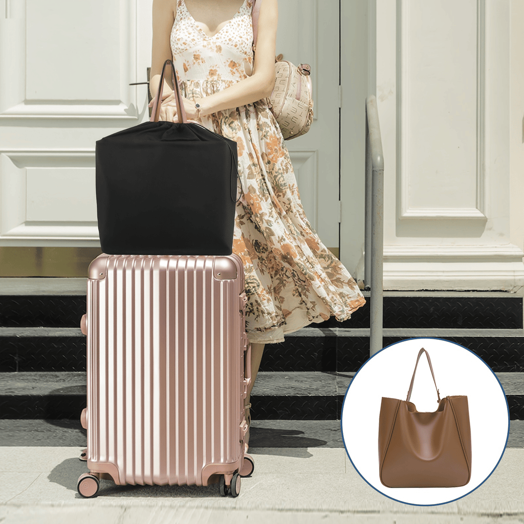 Foldable Travel Hanging Bag with Trolley Sleeve and Multiple Compartments