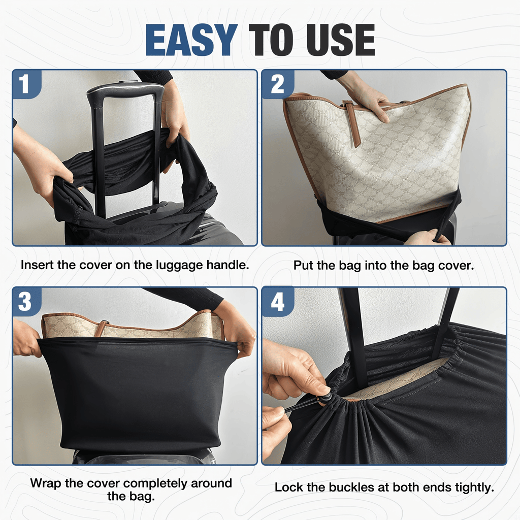 Foldable Travel Hanging Bag with Trolley Sleeve and Multiple Compartments