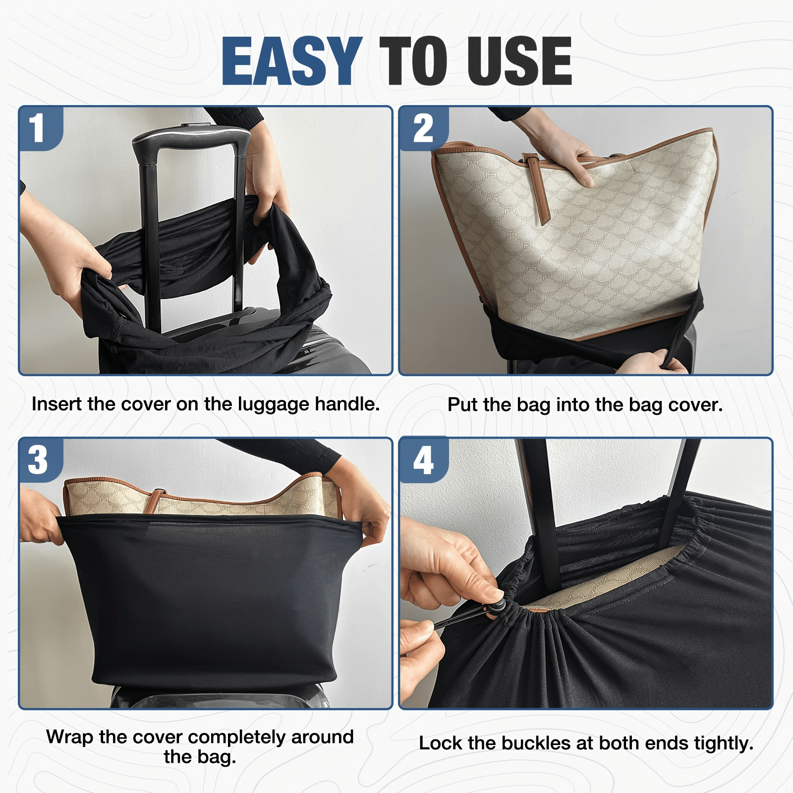 Foldable Travel Hanging Bag with Trolley Sleeve and Multiple Compartments