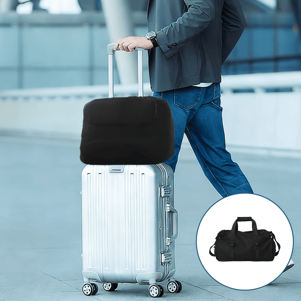 Foldable Travel Hanging Bag with Trolley Sleeve and Multiple Compartments