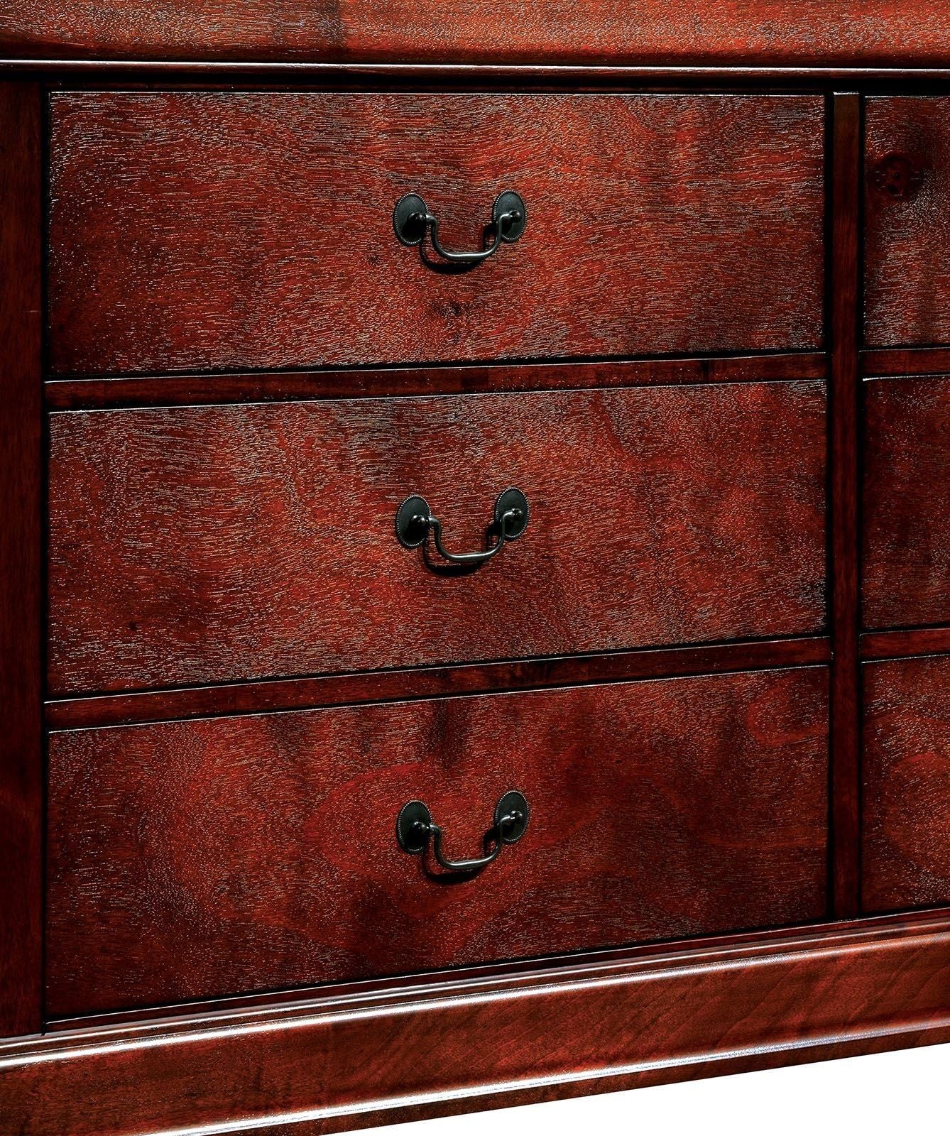 Cherry Finish Nightstand with English Dovetail Construction and Antique Brass Pulls