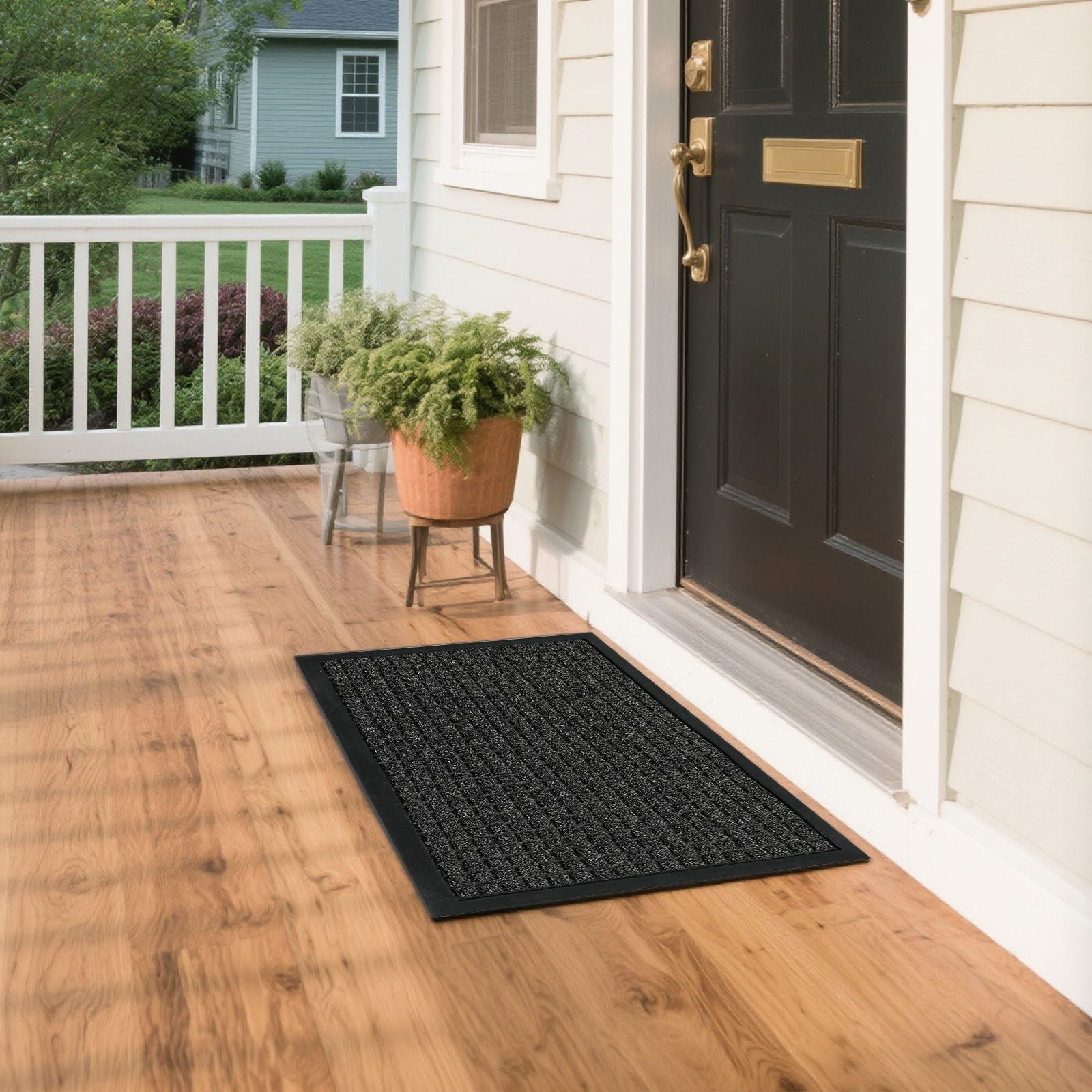 Small Grid Floor Mat for Kitchen and Entryway