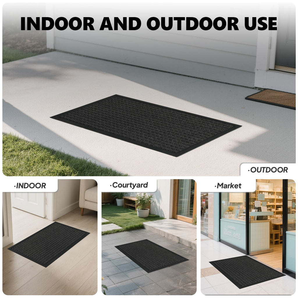 Small Grid Floor Mat for Kitchen and Entryway