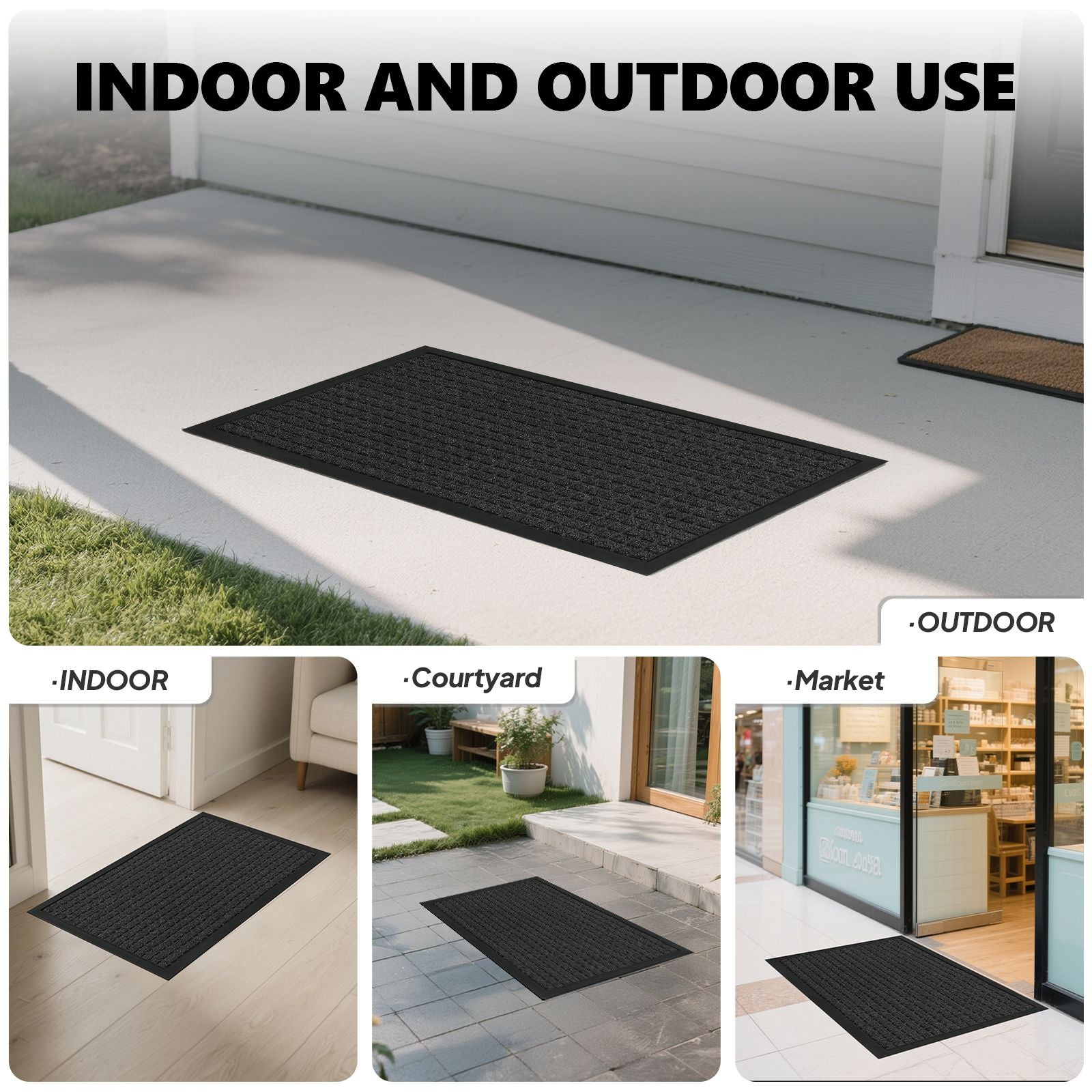 Small Grid Floor Mat for Kitchen and Entryway