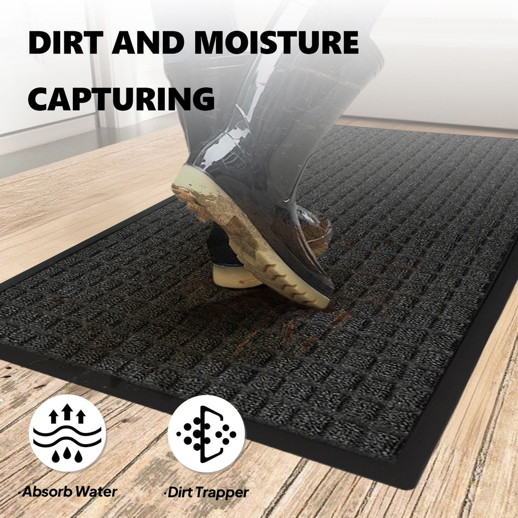 Small Grid Floor Mat for Kitchen and Entryway
