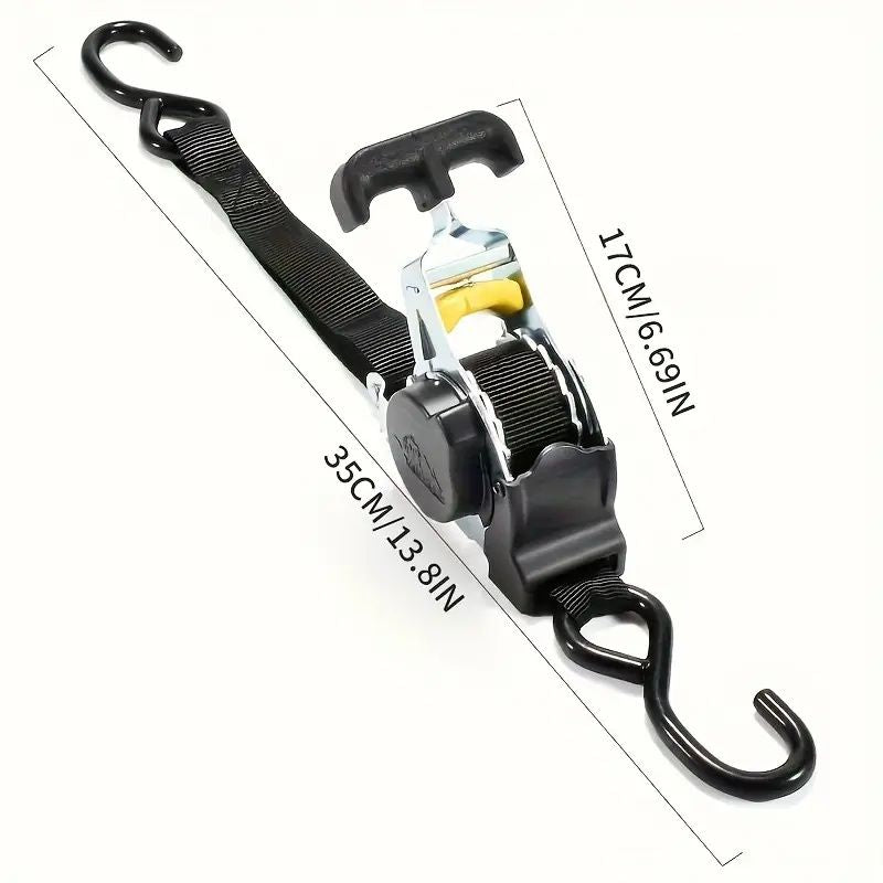 Self-Retracting Ratchet Strap for Cargo Tie-Downs