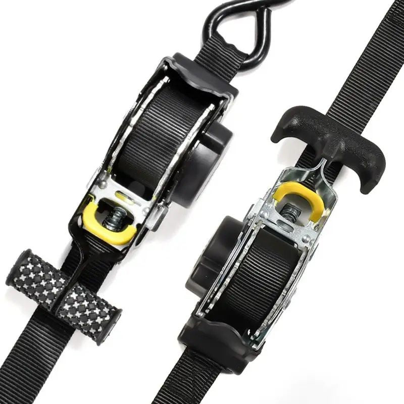 Self-Retracting Ratchet Strap for Cargo Tie-Downs