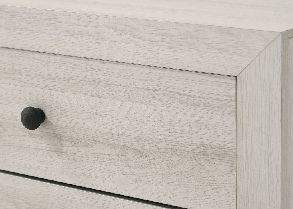 Rustic Six-Drawer Dresser with Whitewashed Finish