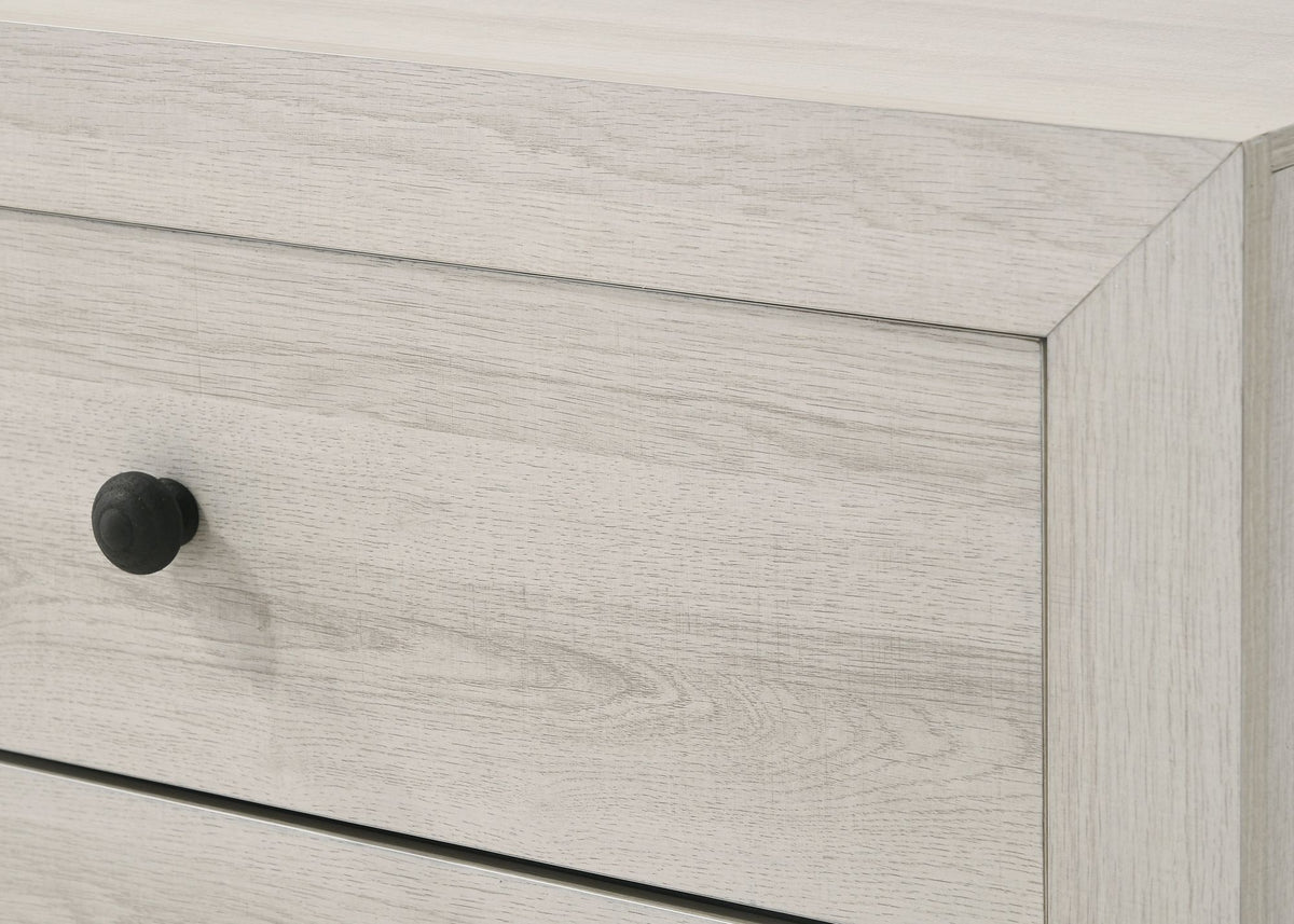 Rustic Six-Drawer Dresser with Whitewashed Finish