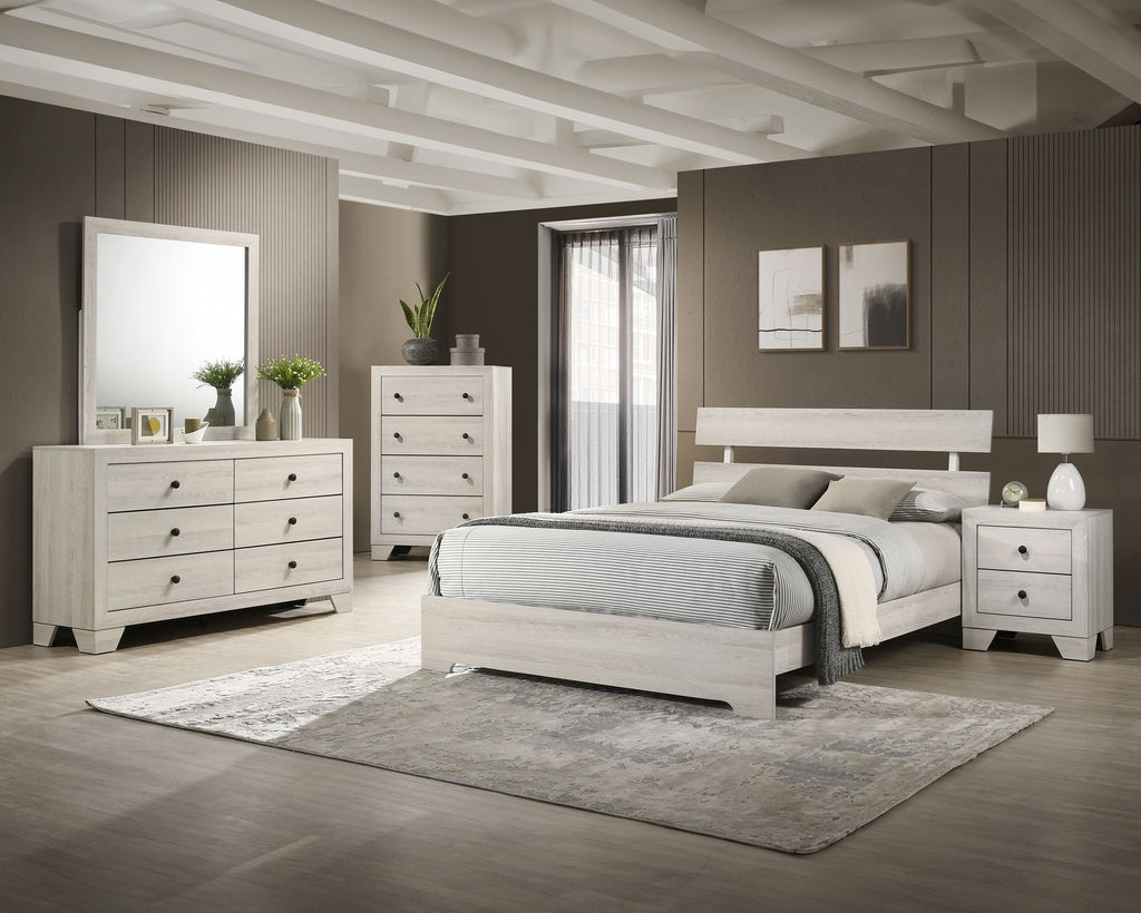 Rustic Six-Drawer Dresser with Whitewashed Finish