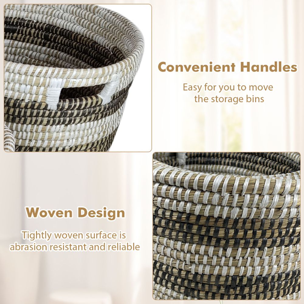 Three-Piece Stackable Basket Set with Carry Handles