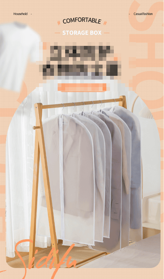 Clear Zippered Hanging Garment Cover
