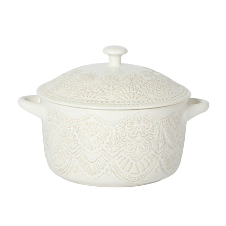 Vintage Lace Lidded Cocotte for Baking and Serving