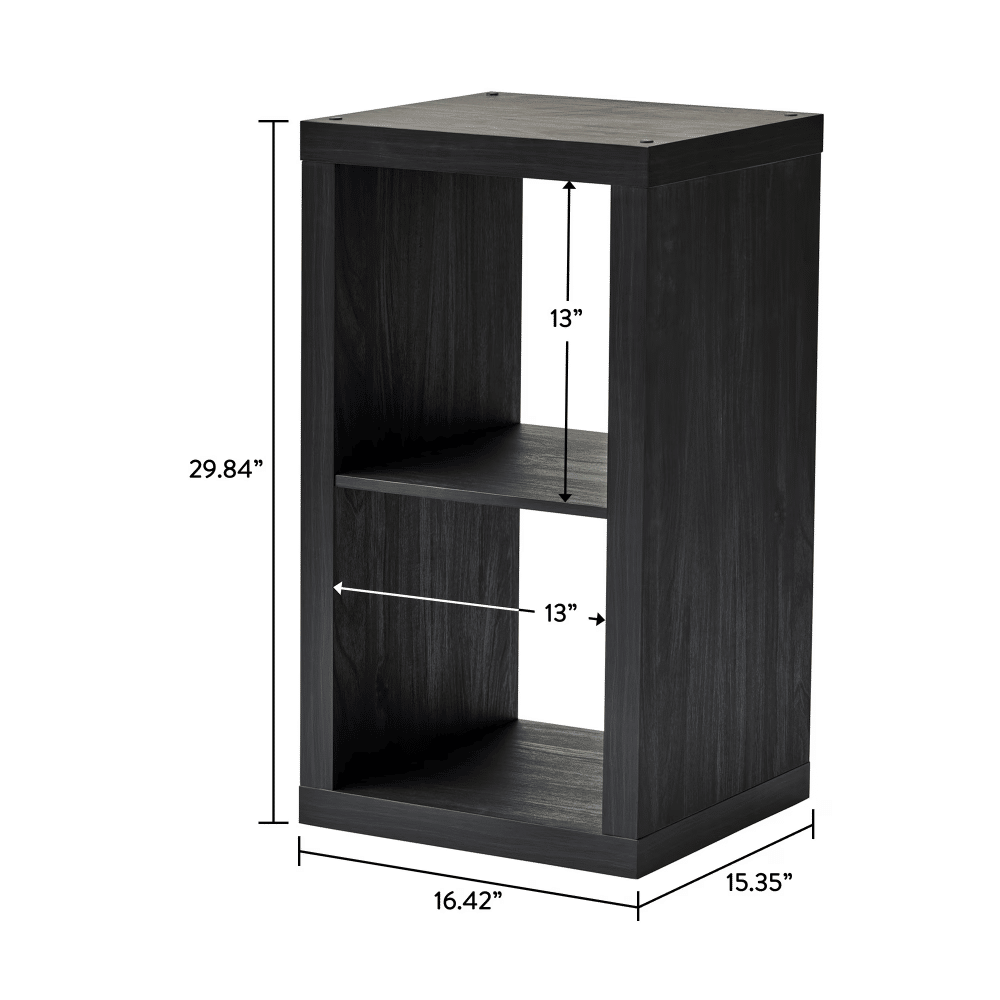 Charcoal 2-Cube Storage Organizer for Vertical or Horizontal Placement