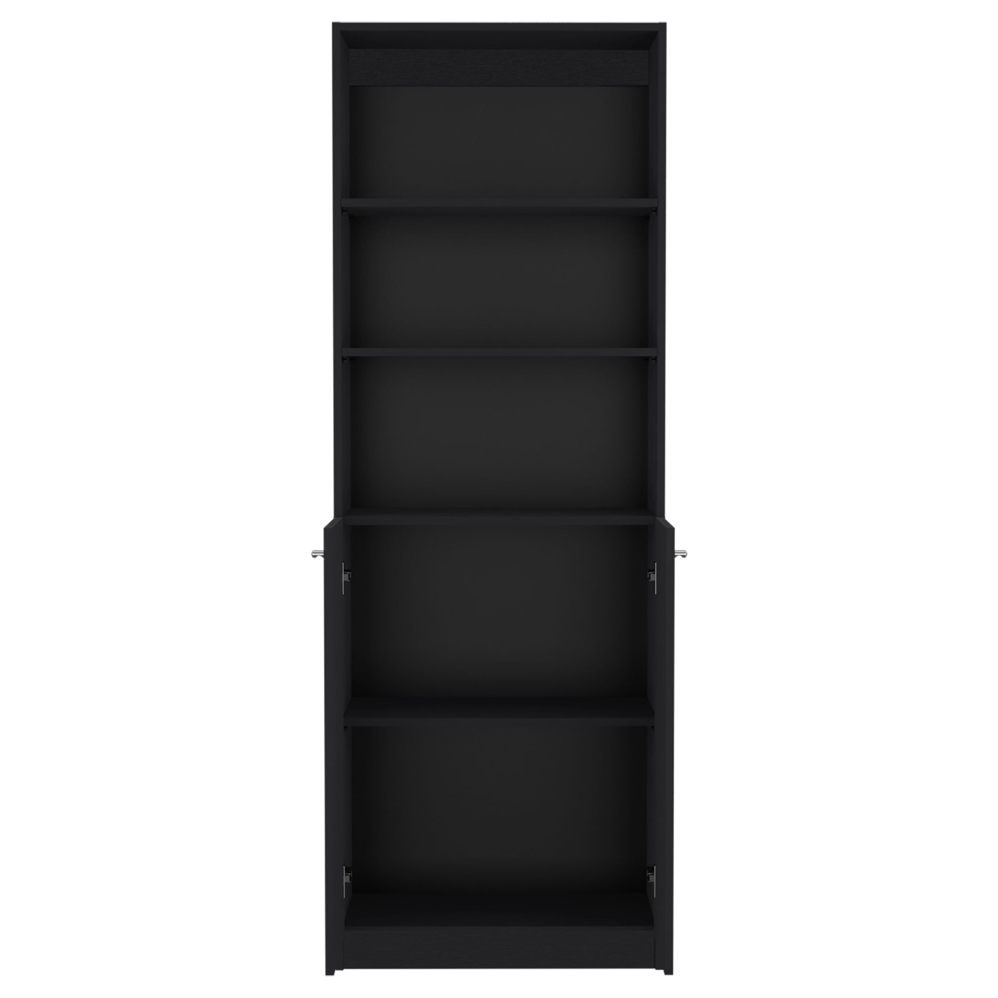 2-Door Bookcase with Open Upper Shelves & Concealed Lower Storage