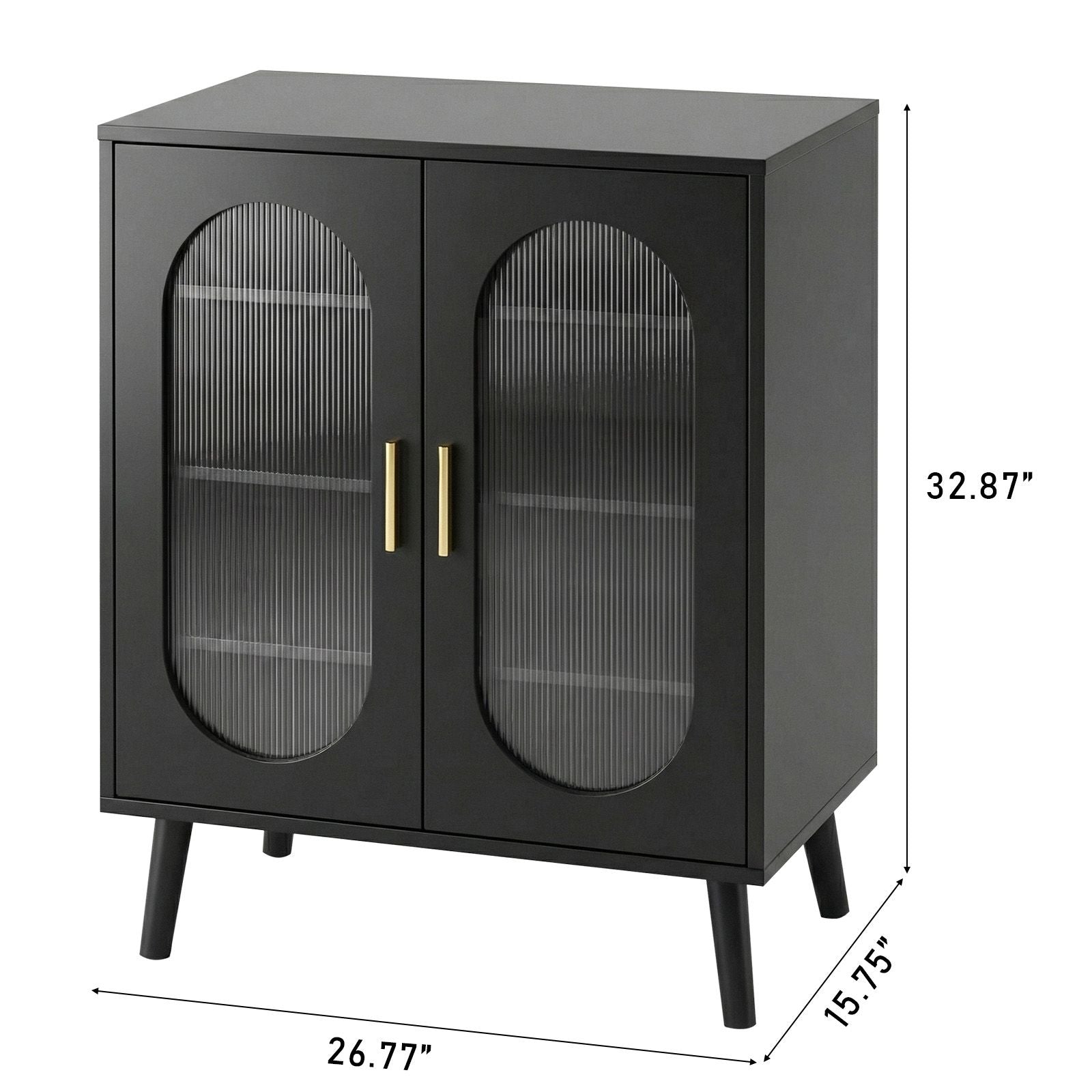 Illuminated 2-Door Shoe Cabinet with Adjustable Shelves and USB LED Light Strip