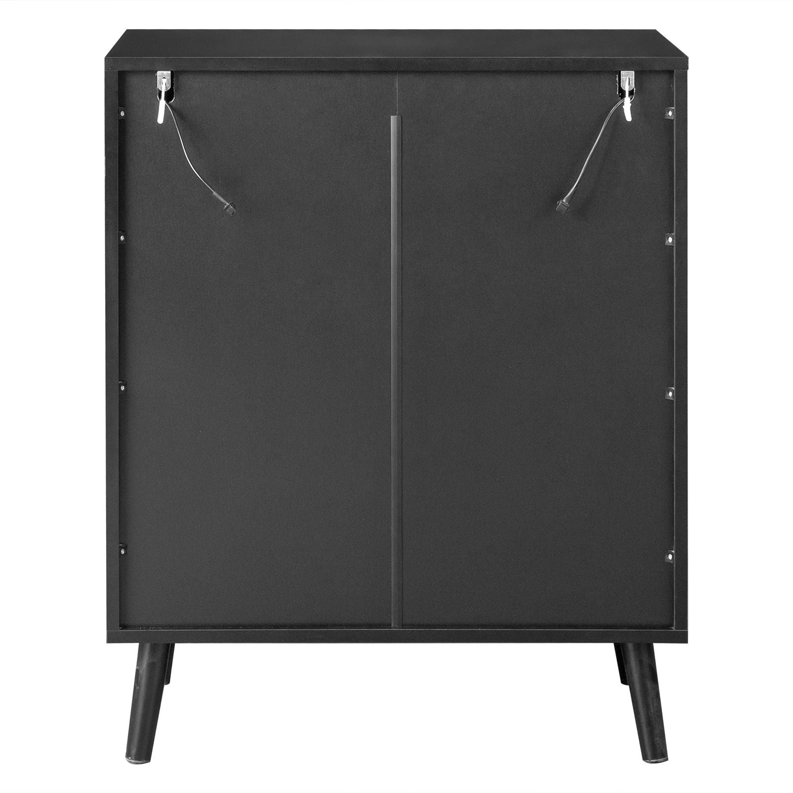 Illuminated 2-Door Shoe Cabinet with Adjustable Shelves and USB LED Light Strip