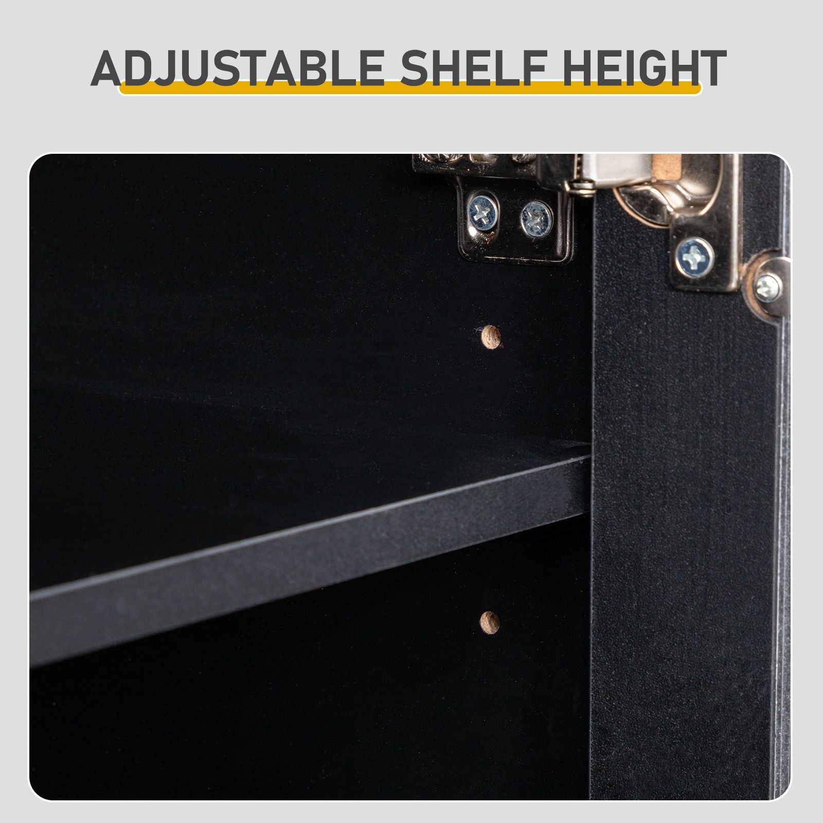 Illuminated 2-Door Shoe Cabinet with Adjustable Shelves and USB LED Light Strip